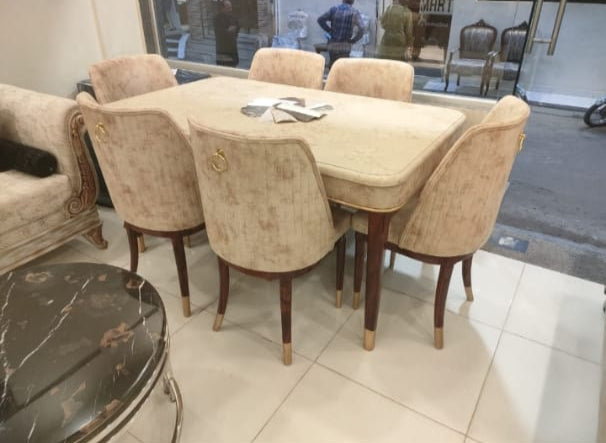 Soft Elegance – Cream Combo Dining Set - Rafay's Interior