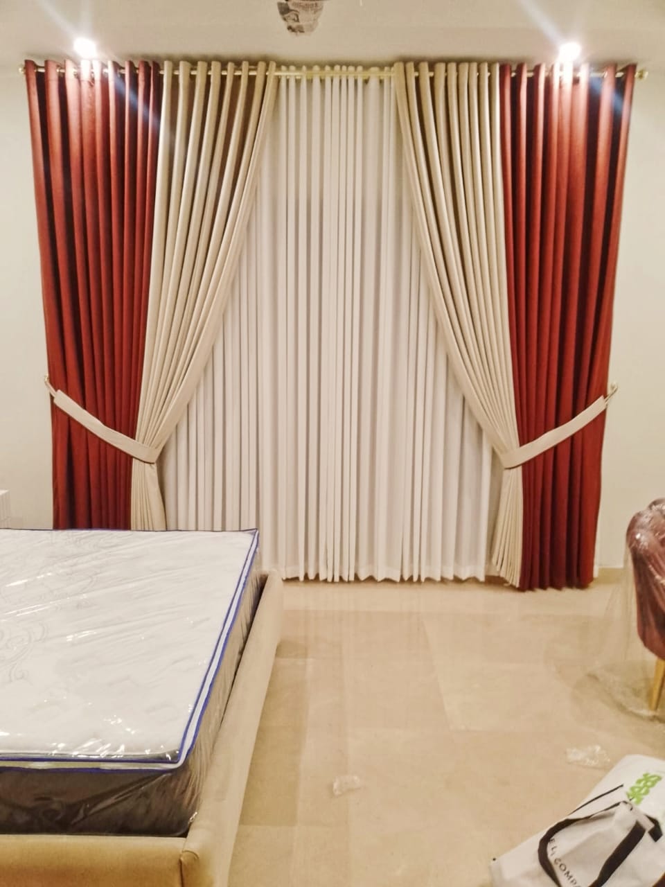 Crimson Harmony Drapes Curtains - Rafay's Interior