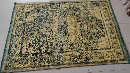 Golden & Black Vintage Rug – Rafay's Interior