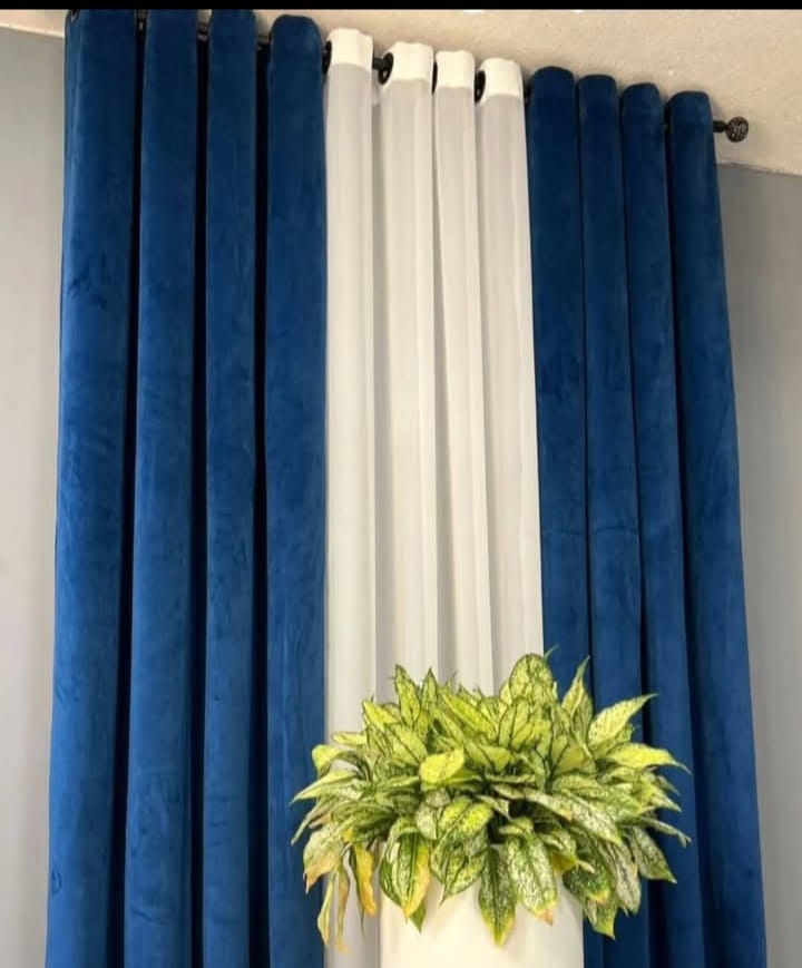 Azure Serenity Drapes Curtains - Rafay's Interior