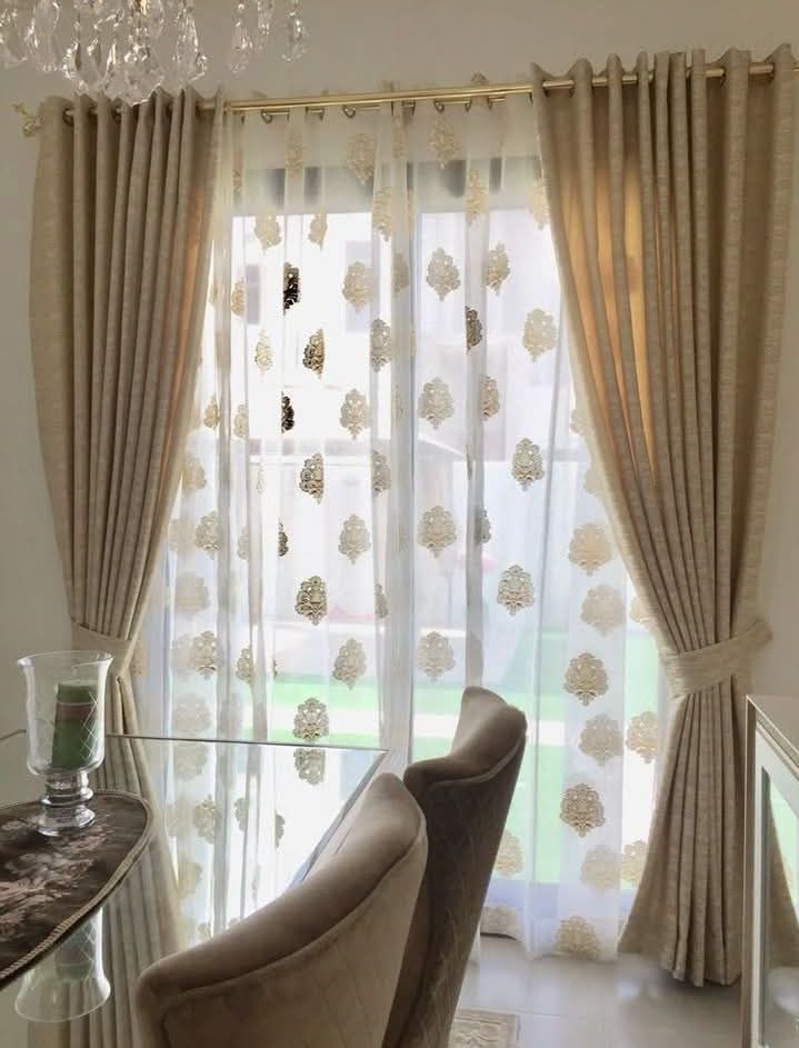 Golden Aura Drape Curtains - Rafay's Interior