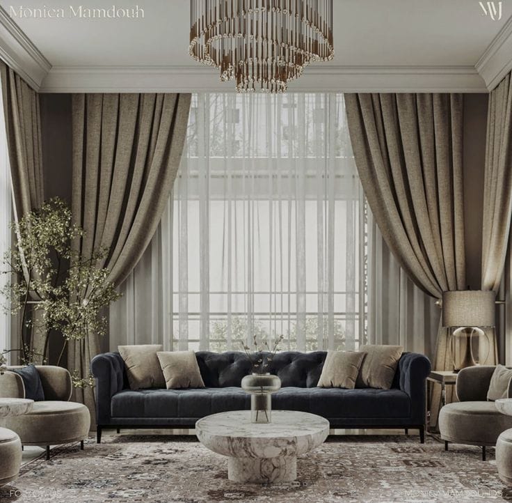 Majestic Mud-Tone Royal Curtains - Rafay's Interior