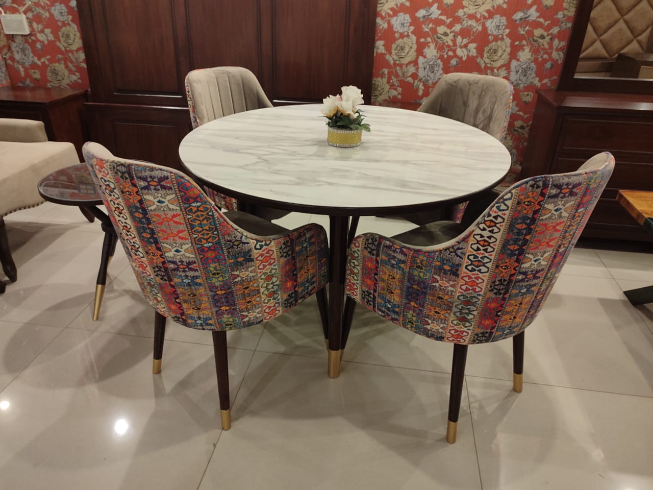 Vibrant Café Style – Multi-Colored Coffee Chairs with Matching Table - Rafay's Interior