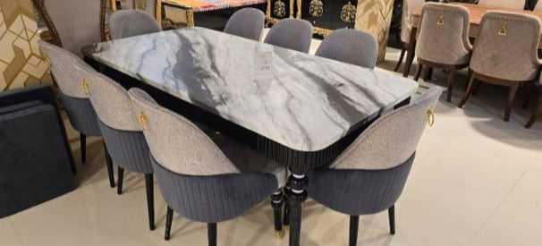 Coastal Charm White & Blue Combo Dining Set  - Rafay's Interior