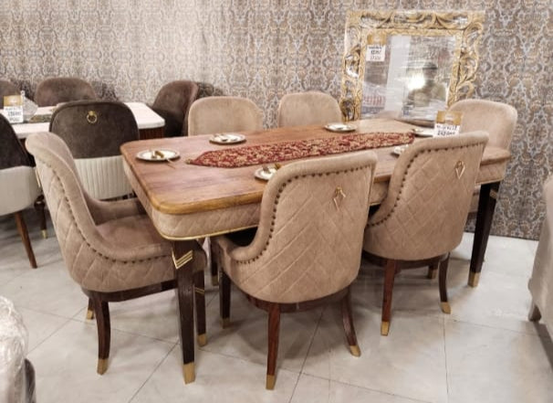 Classic Harmony – Brown Chairs with Matching Table - Rafay's Interior