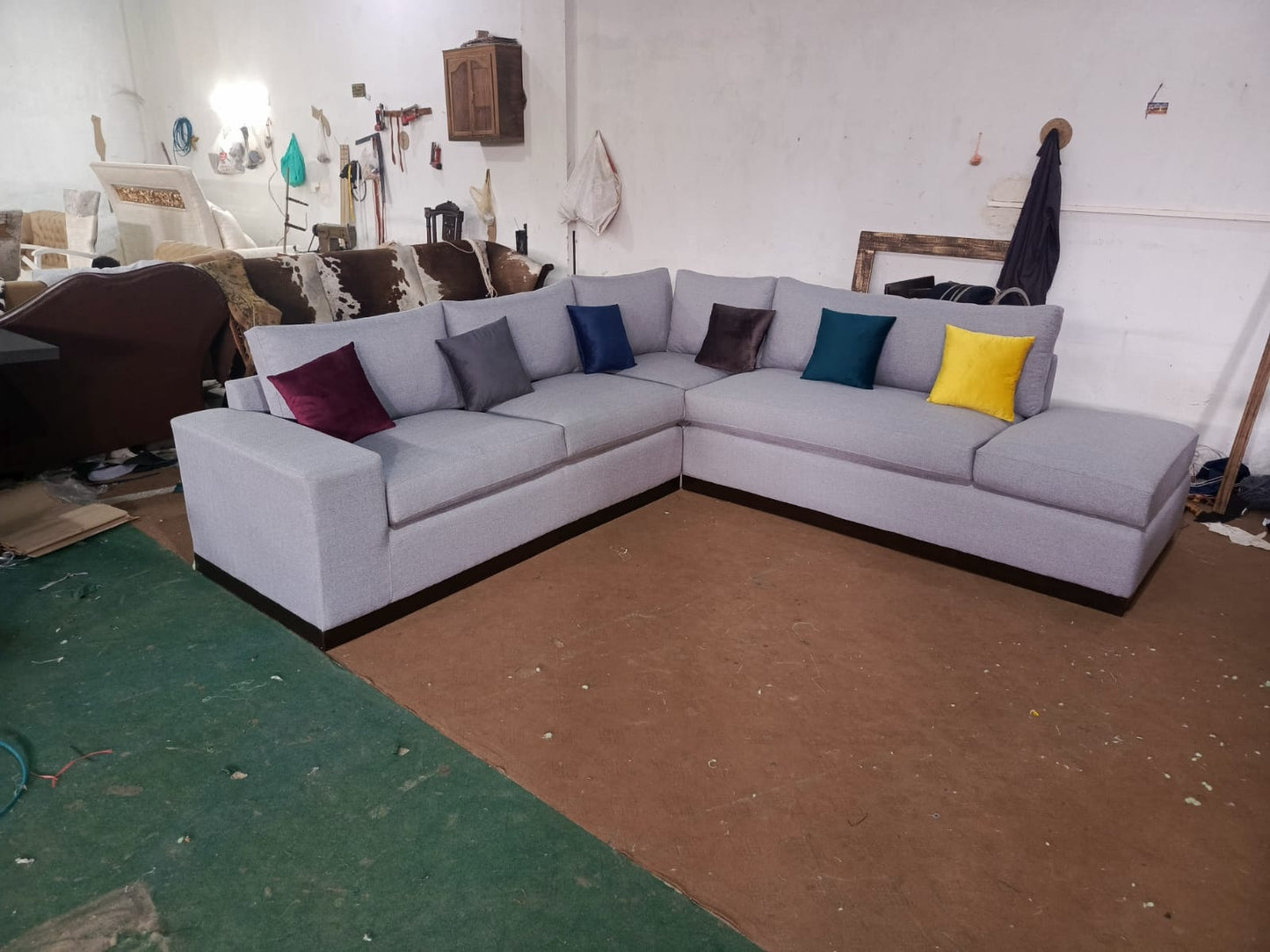 Serene Luxe – Light Blue 7-Seater Sofa Set - Rafay's Interior