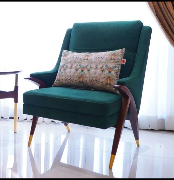 Emerald Comfort – Dark Forest Green Single Sofa - Rafay's Interior