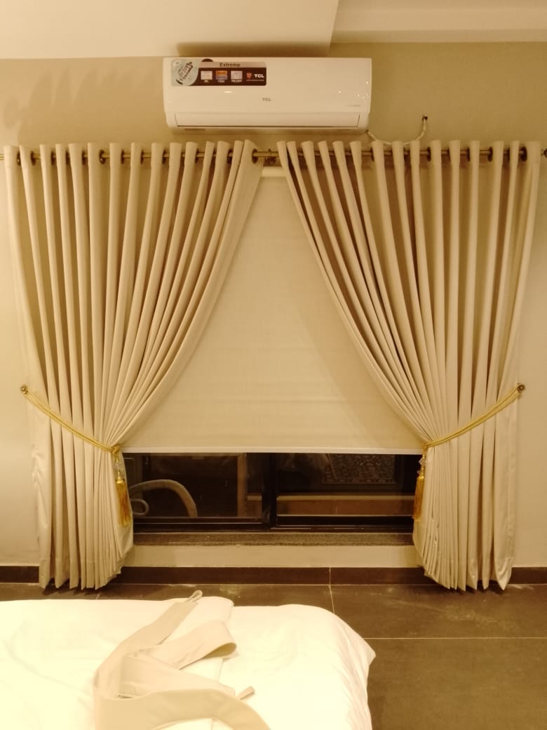 Golden Ivory Elegance Curtains - Rafay's Interior