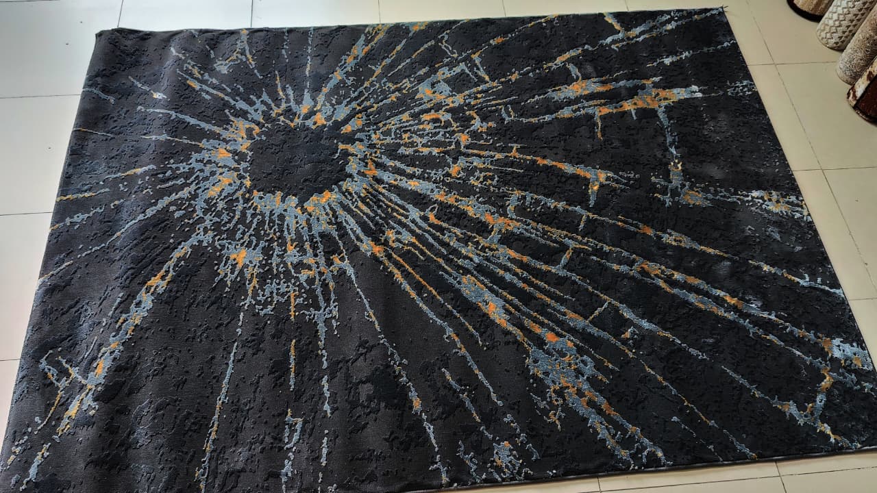 Shattered Balck Rug - Rafay's Interior