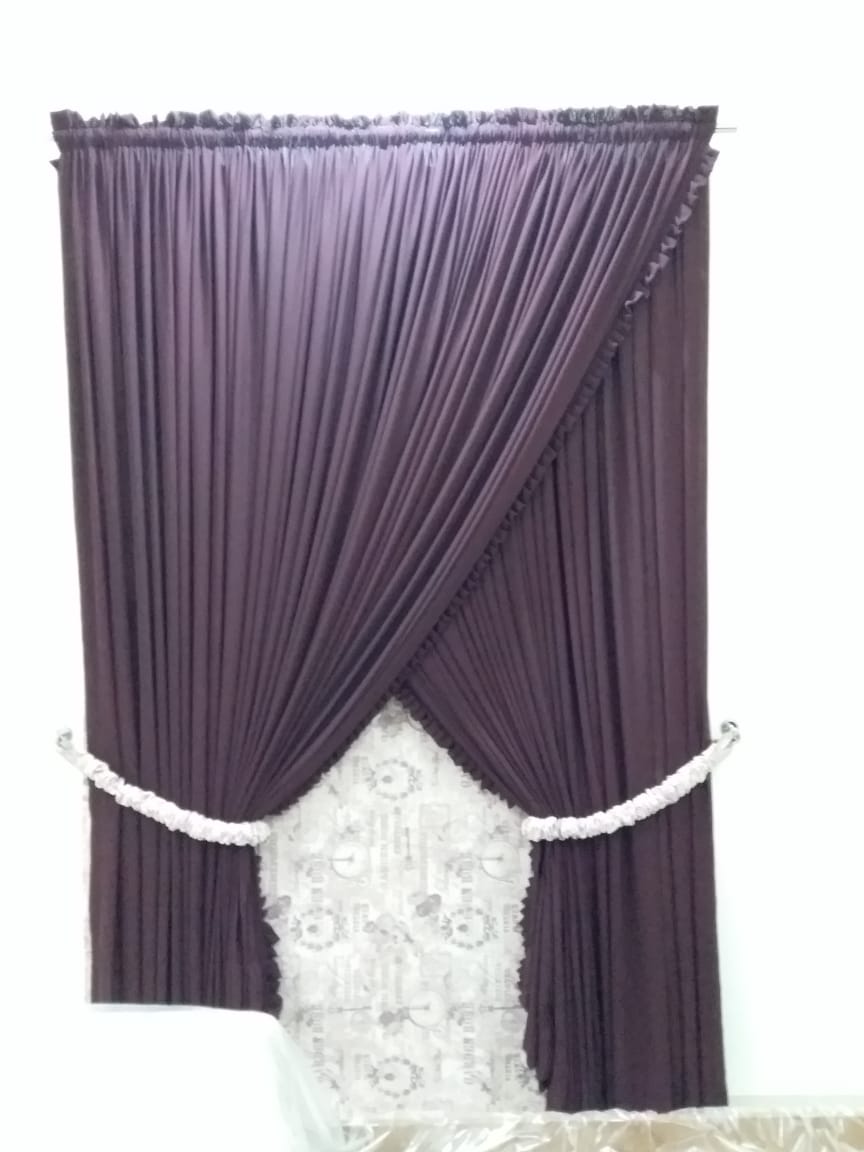 Luxe Dark Purple Living Room Curtains - Rafay's Interior