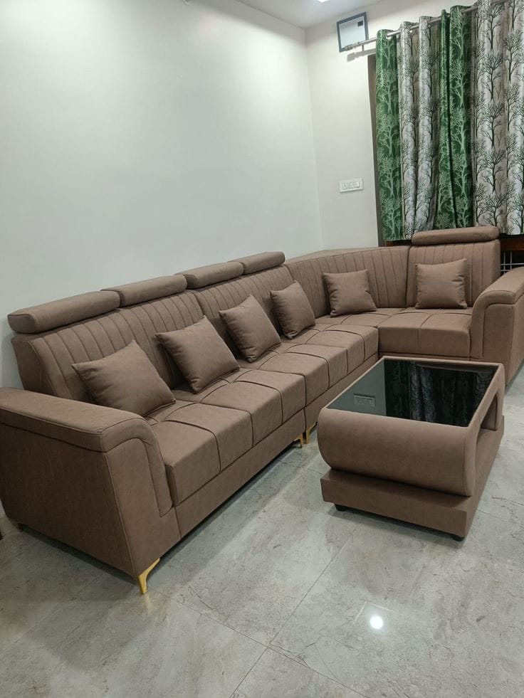 Timeless Comfort – Brown 7-Seater Sofa Set - Rafay's Interior